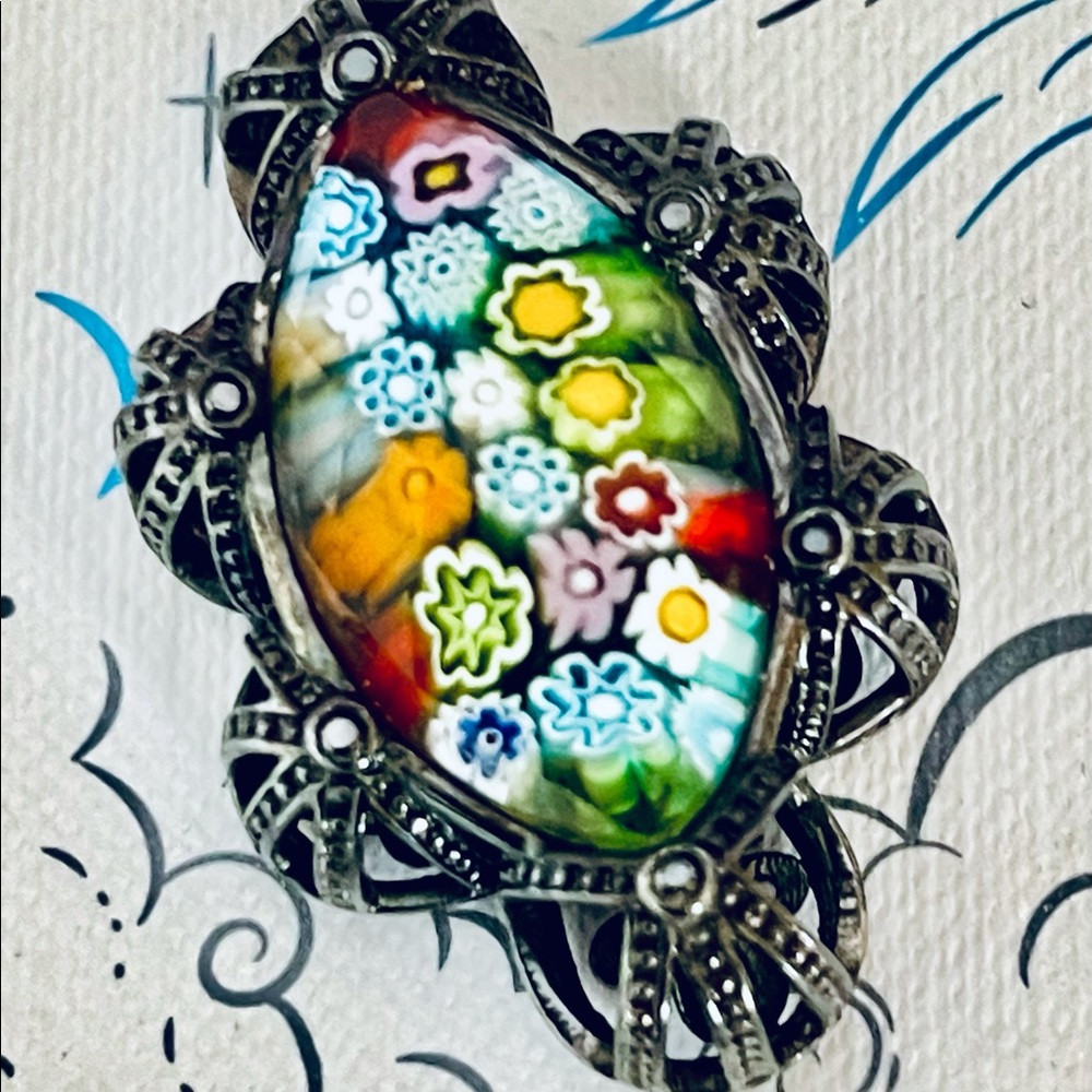 MURRANO GLASS RING/EARRINGS/NECKLACE SET - Picture 4 of 8